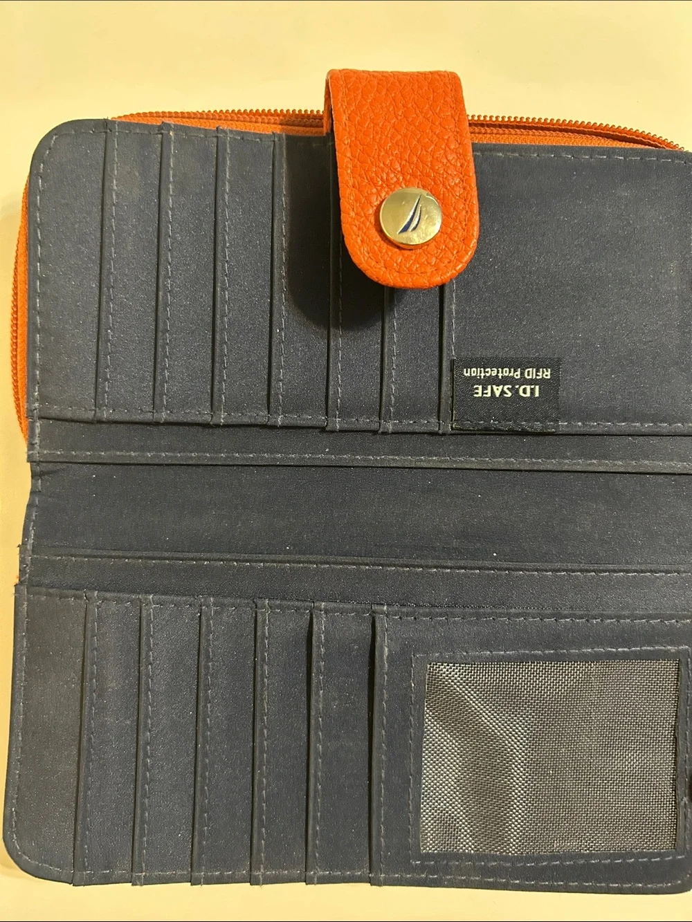 Nautica Leather Phone Wallet Case - Orange